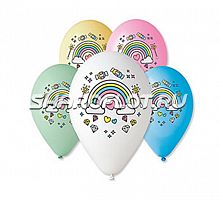 Шары Единорог (радуга), 30см