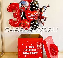 Коробка с шариками Леди Баг на 3 года