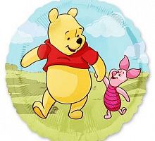 Шар круг Винни Пух и Пятачок 45см
