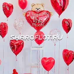 Оформление шариками на день влюбленных