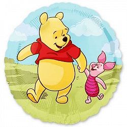 Шар круг Винни Пух и Пятачок 45см