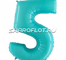 Шар Цифра 5 Голубая пастель 85см