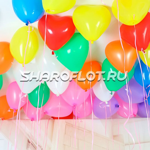Облако шаров «Сердца ассорти»