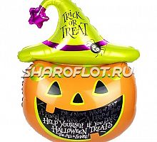 Шар фигурный «Тыква улыбающаяся» (89 см)