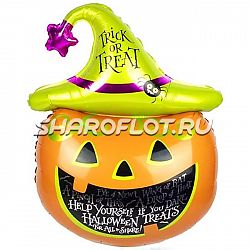 Шар фигурный «Тыква улыбающаяся» (89 см)