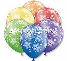 Шары Улыбающиеся звезды, 30см