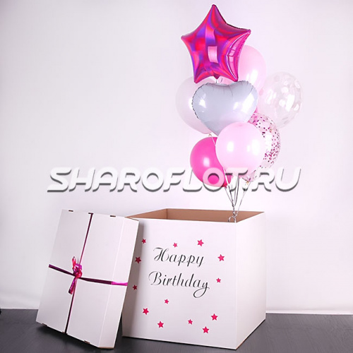 Коробка с нежными шарами