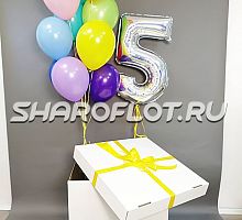 Коробка сюрприз с шарами цифрами