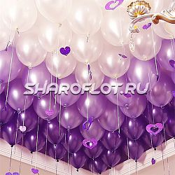 Шары фиолетовые, сиреневые, белые 30см