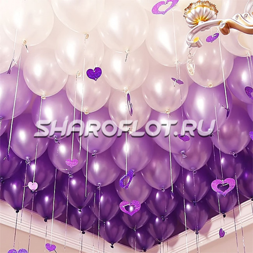 Шары фиолетовые, сиреневые, белые 30см