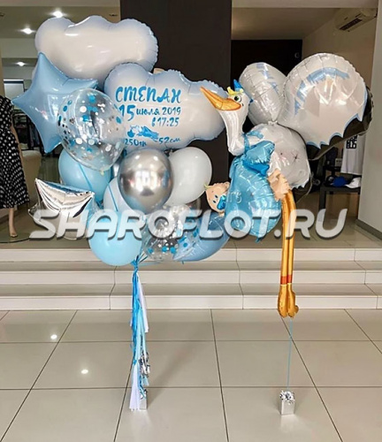 Композиция на выписку мальчика с аистом