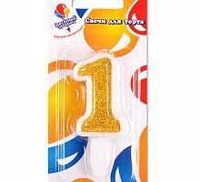 Свеча для торта Золото 1 (5см)
