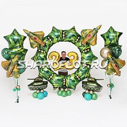 Фотозона из шаров на 23 февраля