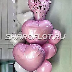 Букет шариков на выписку девочки из роддома