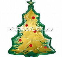 Шар Елочка золотая 90см