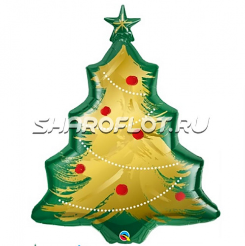 Шар Елочка золотая 90см