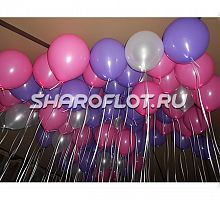 Шарики розовые, серебряные, сиреневые 30см