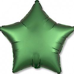 Шар Звезда Изумруд сатин 40см