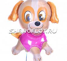 Шар Собака Щенок в розовом 70см