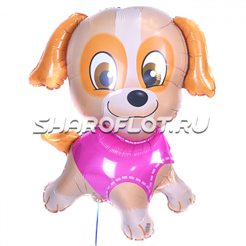 Шар Собака Щенок в розовом 70см