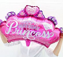 Шар Корона Happy Birthday Princes 70см