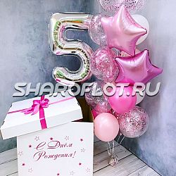 Оформление шарами для девочки с коробкой-сюрприз