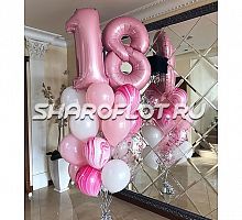 Фонтаны из шаров с цифрой