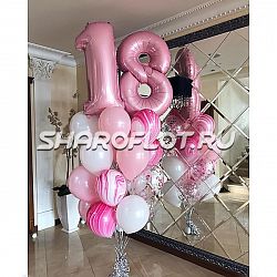 Фонтаны из шаров с цифрой