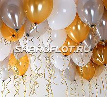 Шары белые, серебряные, желтые 30см