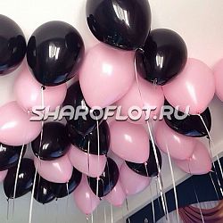 Шарики черные, розовые 30см