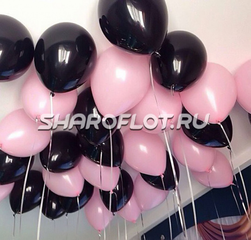 Шарики черные, розовые 30см