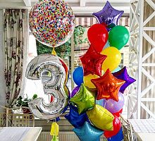 Композиция с шарами с конфетти №4