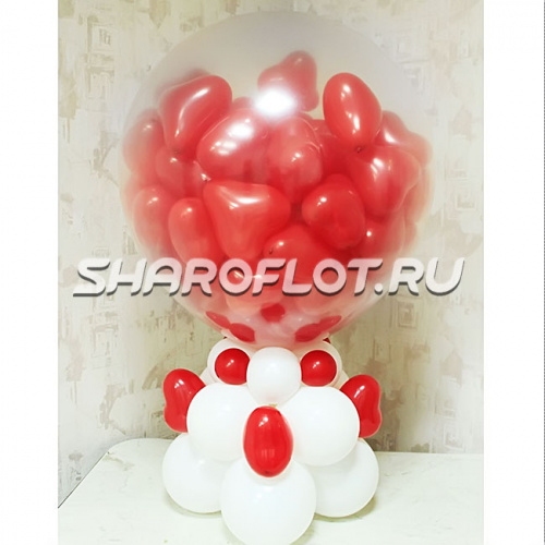 Шар-сюрприз с шариками Сердца 70см