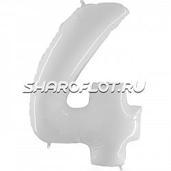 Шар Цифра 4 Белая 85см