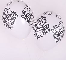 Белые шары с Черным узором 30см