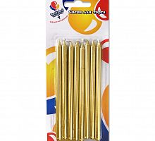 Свеча для торта Золотые 8шт (12см)
