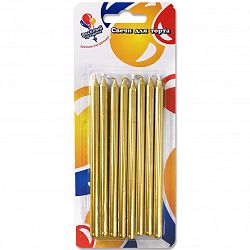 Свеча для торта Золотые 8шт (12см)