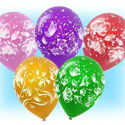 Шары с цветами Фантазия 30см