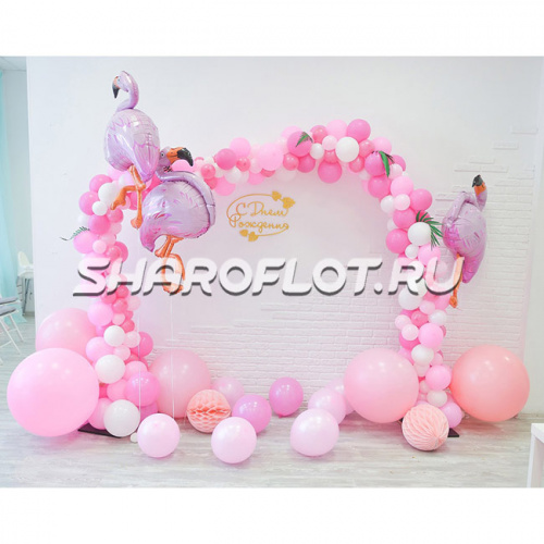 Арка розовое фламинго