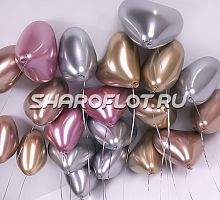 Сердца Люкс Хром 30см