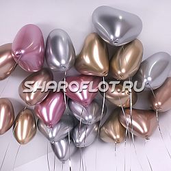 Сердца Люкс Хром 30см