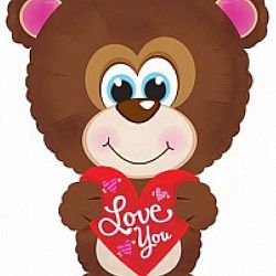 Шар Мишка с сердцем 50см