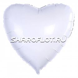 Шар Сердце Белое 40см