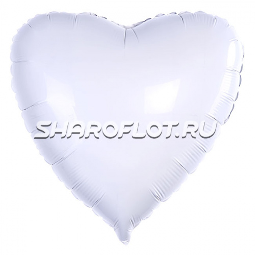 Шар Сердце Белое 40см