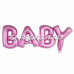 Шар Надпись Baby розовая 81см