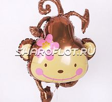 Шар Обезьянка Розовая 65см