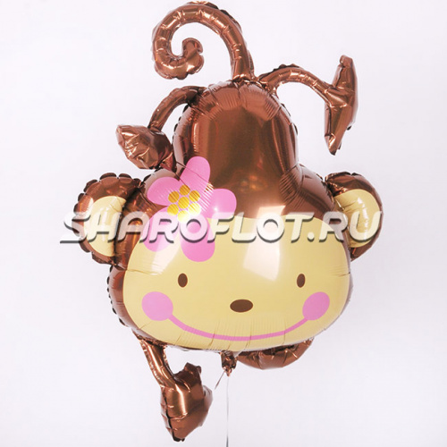 Шар Обезьянка Розовая 65см