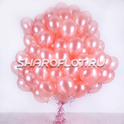 Облако шаров Розовое золото 30см