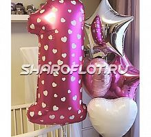 Фонтан из шаров с цифрой 1