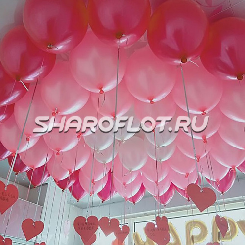 Шары красные, розовые 30см